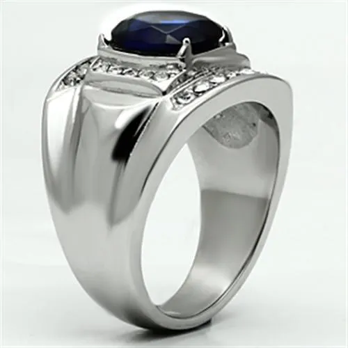 Rings TK699 High polished no plating Stainless Steel Ring with Synthetic Synthetic Glass in Montana Alamode