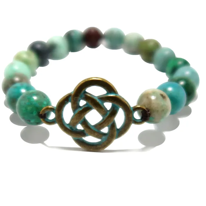 Satin Crystals Bracelets Chrysocolla Bracelet Celtic Cross Connection