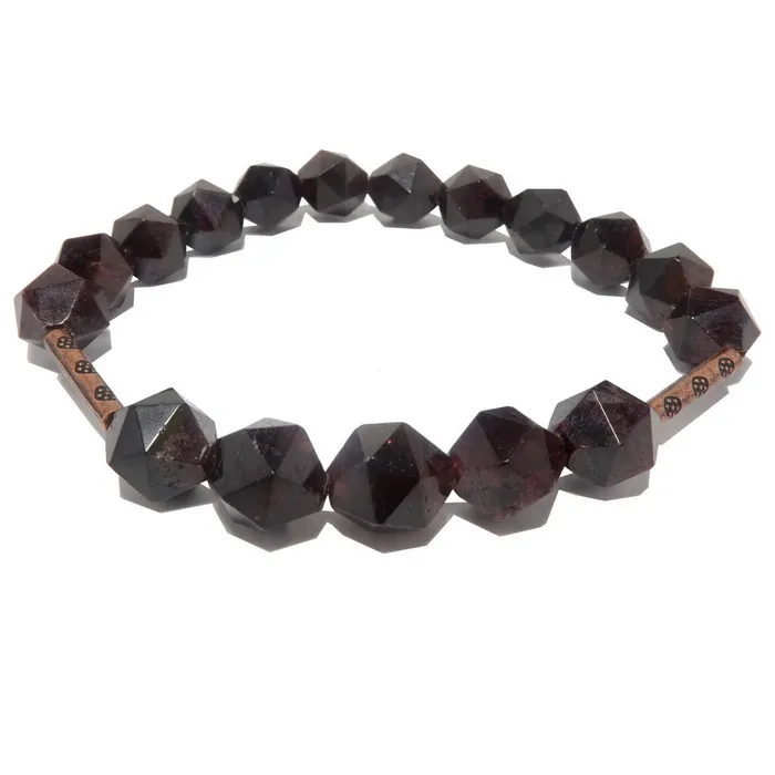 Satin Crystals Garnet Bracelet Red Funky Dance Faceted Brass Bracelets