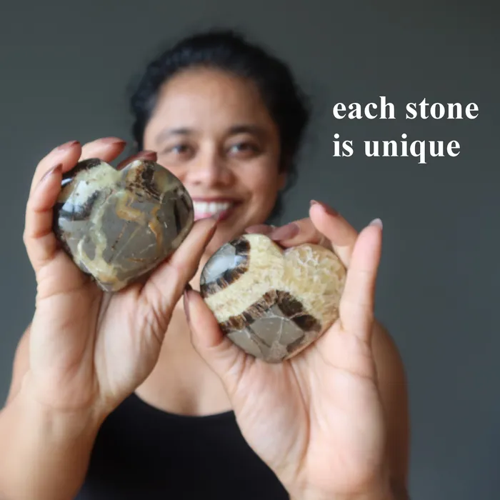 Satin Crystals Necklaces Septarian Heart Mosaic Beauty Dragon Stone