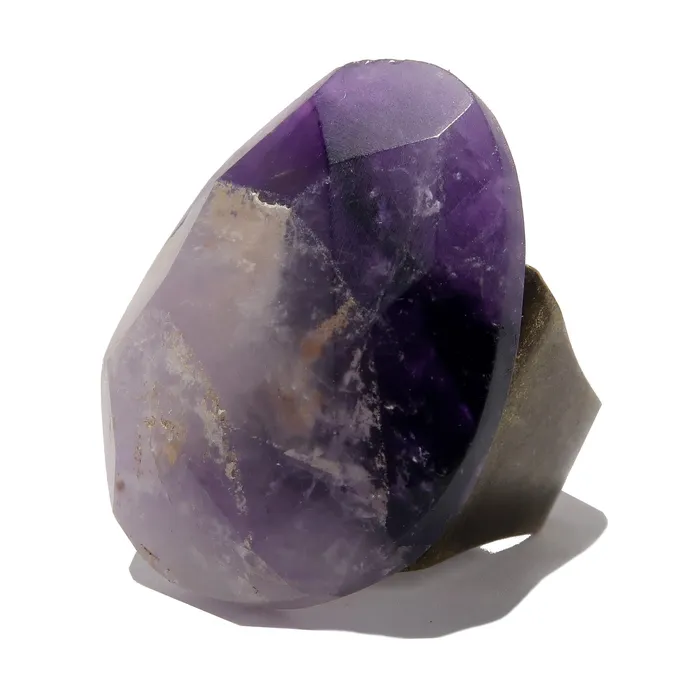 Satin Crystals Rings Amethyst Ring Big Purple Faceted Pear Stone Antiqued Adjustable Satin Crystals Rings Amethyst Ring Big Purple Faceted Pear Stone Antiqued Adjustable