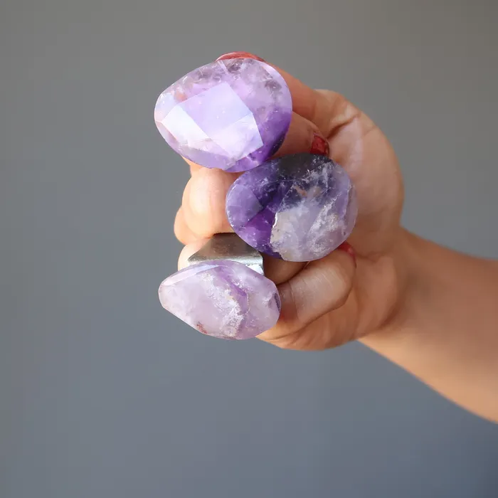 Satin Crystals Rings Amethyst Ring Big Purple Faceted Pear Stone Antiqued Adjustable