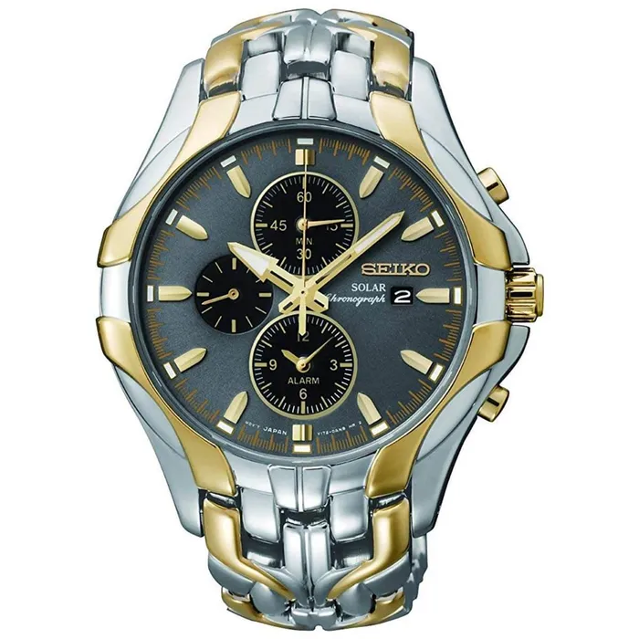 Seiko Bracelets Seiko Mens Chronograph Watch Solar Black and Grey Dial Bracelet SSC138 Seiko Bracelets Seiko Mens Chronograph Watch Solar Black and Grey Dial Bracelet SSC138