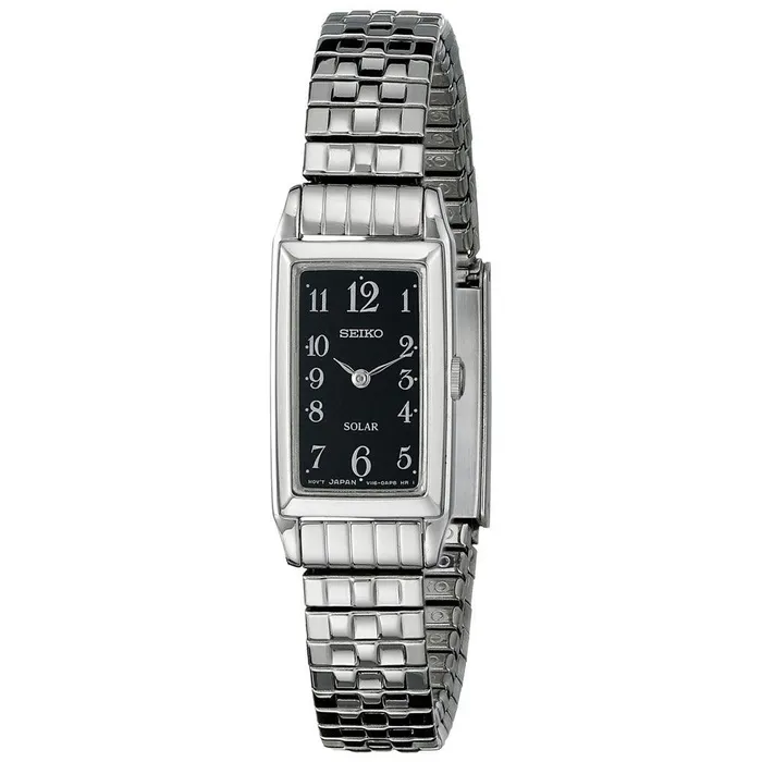 Seiko Bracelets Seiko SUP241 Womens Solar Black Dial Stainless Steel Expansion Bracelet Watch Seiko Bracelets Seiko SUP241 Womens Solar Black Dial Stainless Steel Expansion Bracelet Watch