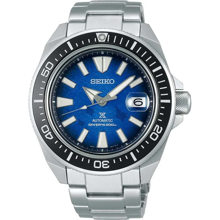 Seiko Mens Automatic Watch Prospex Save the Ocean Blue Dial SS Bracelet SRPE33K1 SEIKO Bracelets Seiko Mens Automatic Watch Prospex Save the Ocean Blue Dial SS Bracelet SRPE33K1 SEIKO Bracelets