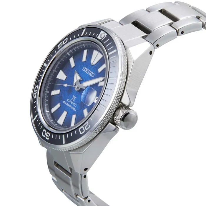 Seiko Mens Automatic Watch Prospex Save the Ocean Blue Dial SS Bracelet SRPE33K1 SEIKO Bracelets Seiko Mens Automatic Watch Prospex Save the Ocean Blue Dial SS Bracelet SRPE33K1 SEIKO Bracelets