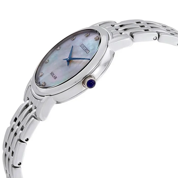 Seiko Womens Diamond Watch Solar White MOP Dial Stainless Steel Bracelet SUP397 SEIKO Bracelets Seiko Womens Diamond Watch Solar White MOP Dial Stainless Steel Bracelet SUP397 SEIKO Bracelets