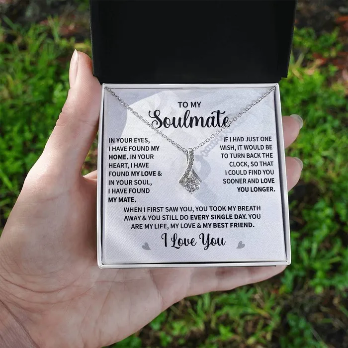 ShineOn Fulfillment Necklaces To My Soulmate I Love You Message Card Necklace