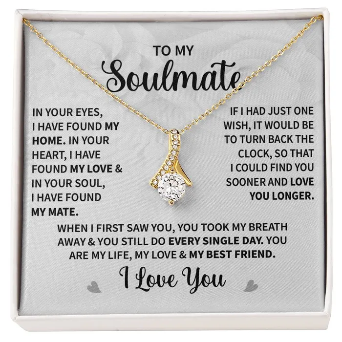 ShineOn Fulfillment Necklaces To My Soulmate I Love You Message Card Necklace