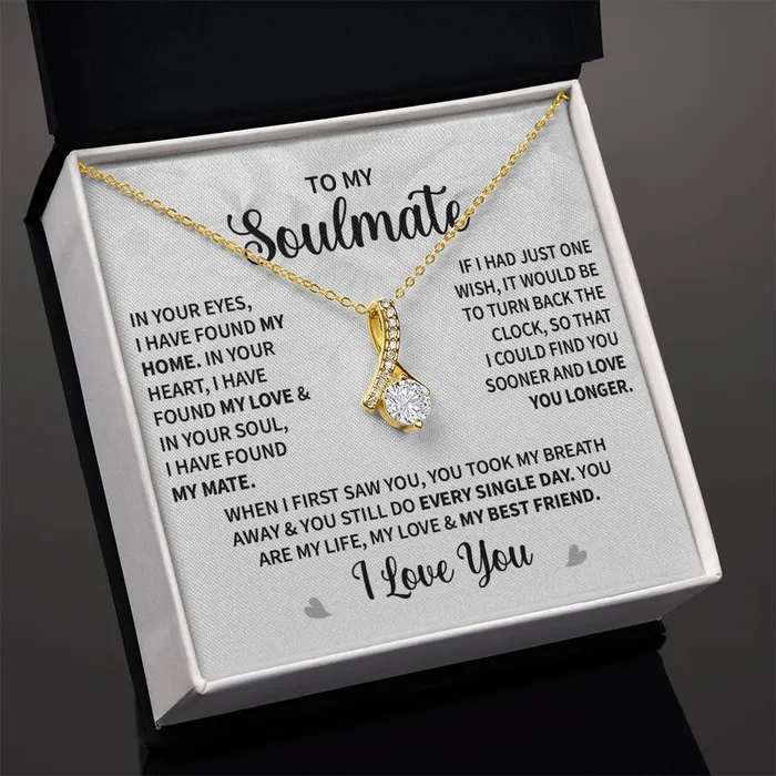 ShineOn Fulfillment Necklaces To My Soulmate I Love You Message Card Necklace