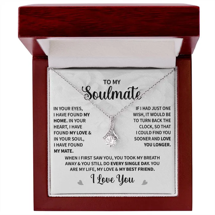 ShineOn Fulfillment Necklaces To My Soulmate I Love You Message Card Necklace