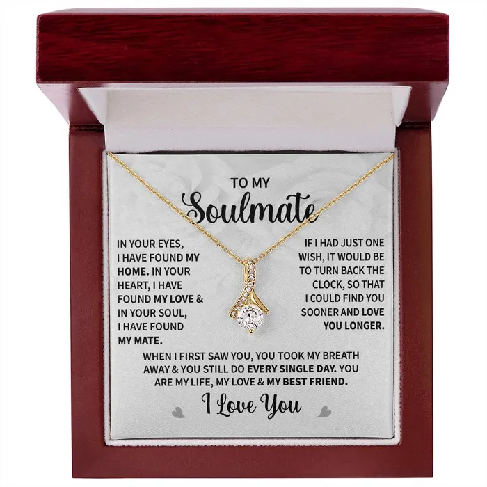 ShineOn Fulfillment Necklaces To My Soulmate I Love You Message Card Necklace
