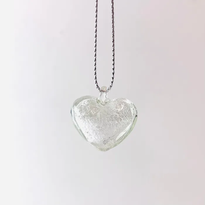 Silver Glass Foil Hearts 285 Rings