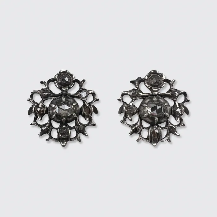 Silver RoseCut Diamond Earrings 21stfinds Earrings
