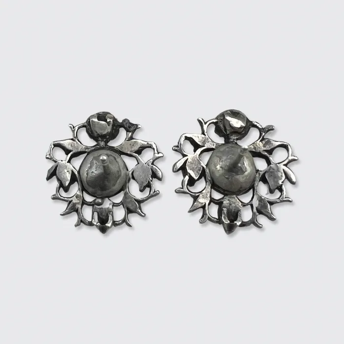 Silver RoseCut Diamond Earrings 21stfinds Earrings