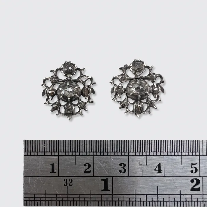 Silver RoseCut Diamond Earrings 21stfinds Earrings