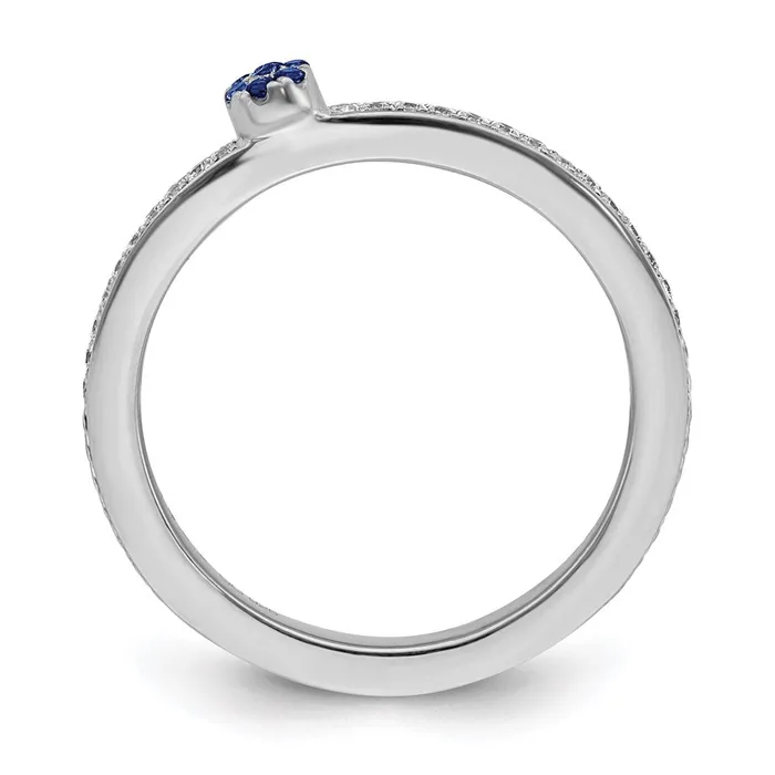 Stackable Expressions Rings 14k White Gold Stackable Expressions Created Sapphire and Dia Ring SK2084 Stackable Expressions Rings 14k White Gold Stackable Expressions Created Sapphire and Dia Ring SK2084