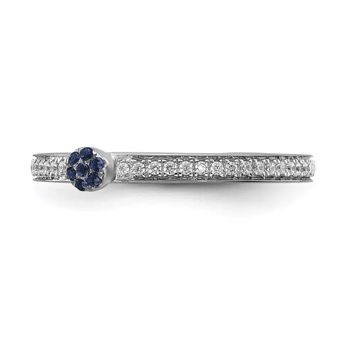 Stackable Expressions Rings 14k White Gold Stackable Expressions Created Sapphire and Dia Ring SK2084 Stackable Expressions Rings 14k White Gold Stackable Expressions Created Sapphire and Dia Ring SK2084