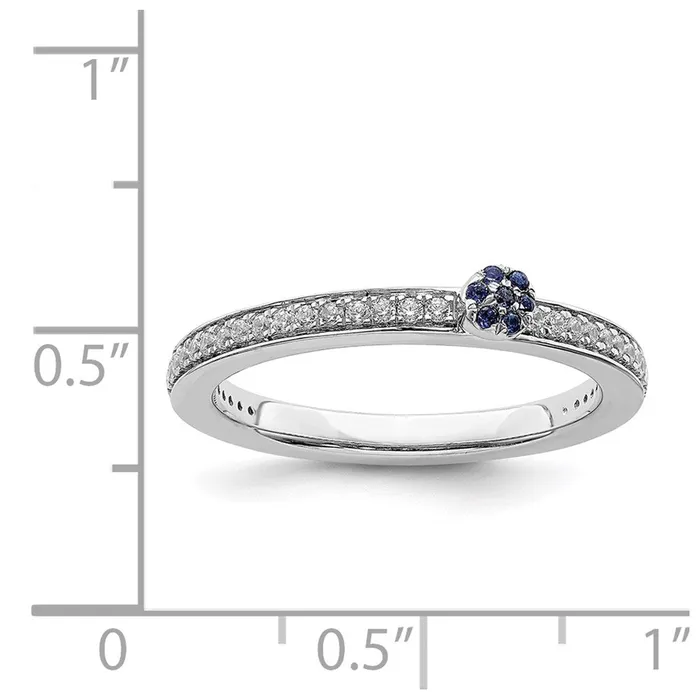 Stackable Expressions Rings 14k White Gold Stackable Expressions Created Sapphire and Dia Ring SK2084 Stackable Expressions Rings 14k White Gold Stackable Expressions Created Sapphire and Dia Ring SK2084