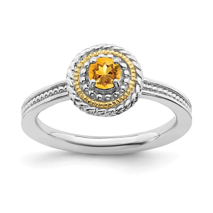 Stackable Expressions Rings Sterling Silver 14K Stackable Expressions Citrine Ring QSK924 Stackable Expressions Rings Sterling Silver 14K Stackable Expressions Citrine Ring QSK924