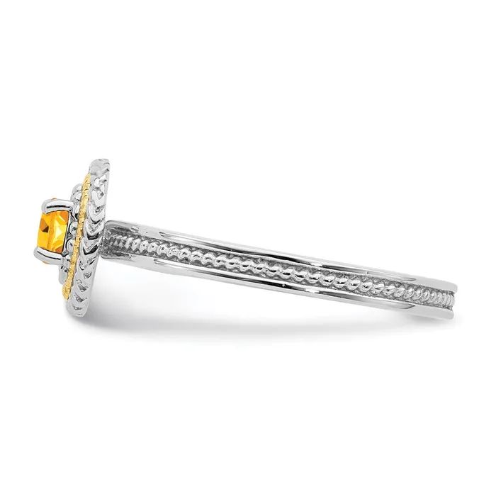 Stackable Expressions Rings Sterling Silver 14K Stackable Expressions Citrine Ring QSK924 Stackable Expressions Rings Sterling Silver 14K Stackable Expressions Citrine Ring QSK924