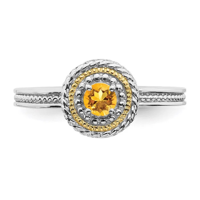 Stackable Expressions Rings Sterling Silver 14K Stackable Expressions Citrine Ring QSK924 Stackable Expressions Rings Sterling Silver 14K Stackable Expressions Citrine Ring QSK924