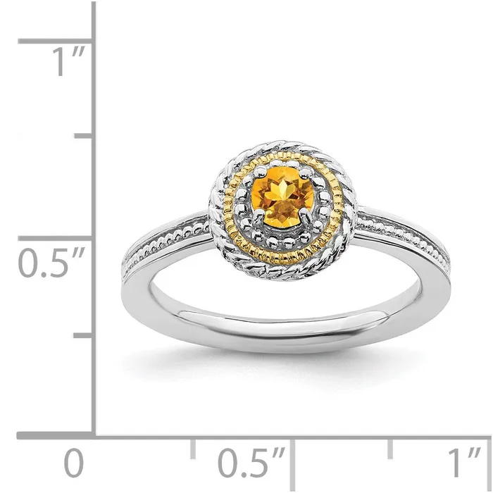 Stackable Expressions Rings Sterling Silver 14K Stackable Expressions Citrine Ring QSK924 Stackable Expressions Rings Sterling Silver 14K Stackable Expressions Citrine Ring QSK924