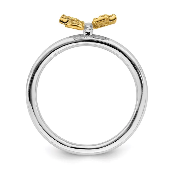 Stackable Expressions Rings Sterling Silver Gold Plated Stackable Expression Dia Butterfly Ring QSK1662 Stackable Expressions Rings Sterling Silver Gold Plated Stackable Expression Dia Butterfly Ring QSK1662