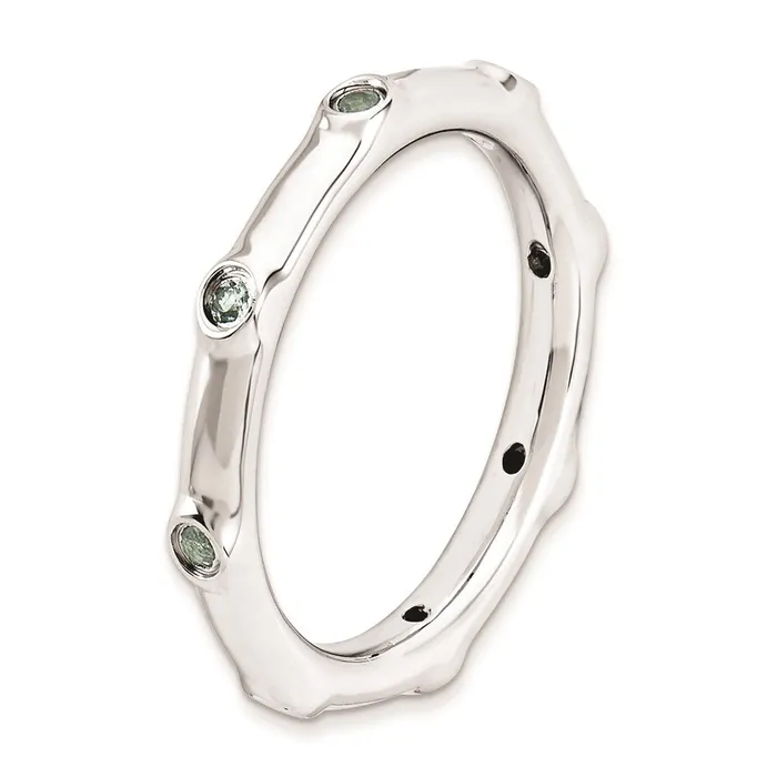 Stackable Expressions Rings Sterling Silver Stackable Expressions Aquamarine Ring QSK376 Stackable Expressions Rings Sterling Silver Stackable Expressions Aquamarine Ring QSK376