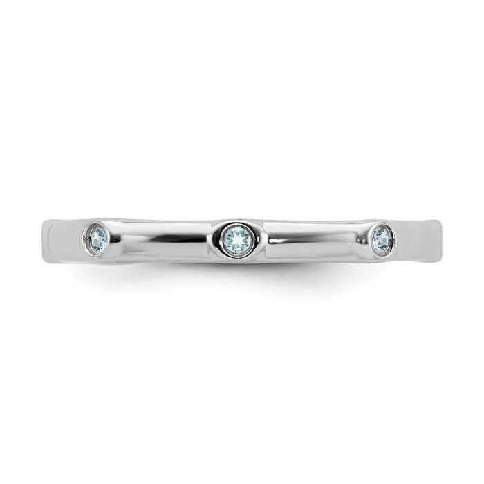 Stackable Expressions Rings Sterling Silver Stackable Expressions Aquamarine Ring QSK376 Stackable Expressions Rings Sterling Silver Stackable Expressions Aquamarine Ring QSK376