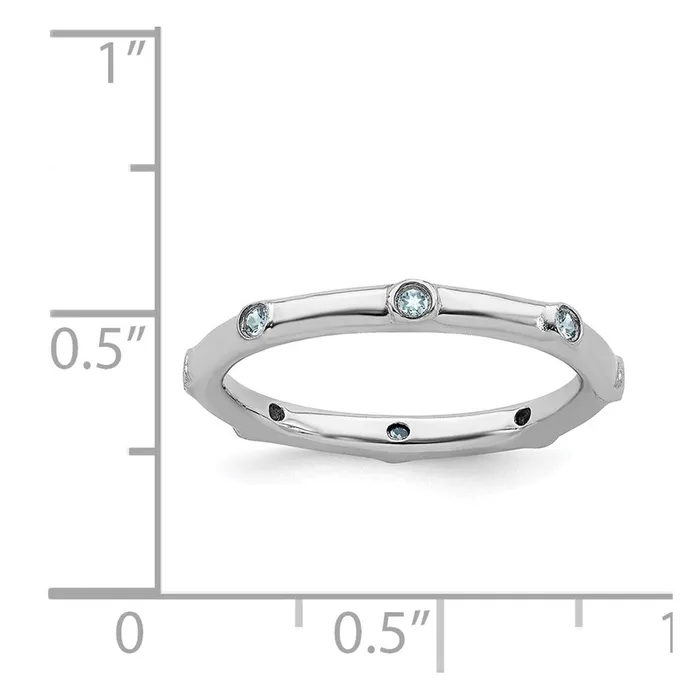 Stackable Expressions Rings Sterling Silver Stackable Expressions Aquamarine Ring QSK376 Stackable Expressions Rings Sterling Silver Stackable Expressions Aquamarine Ring QSK376