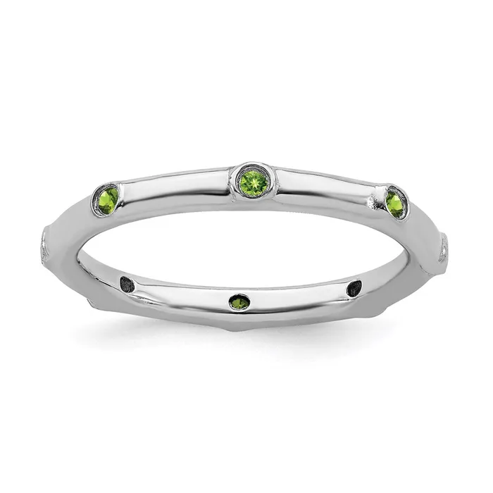 Stackable Expressions Rings Sterling Silver Stackable Expressions Peridot Ring QSK381