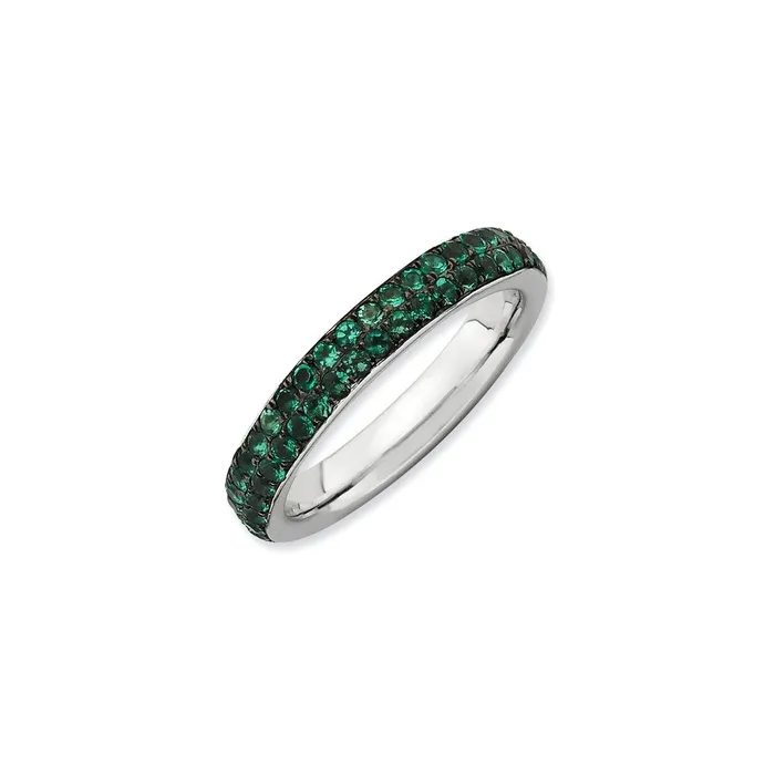 Stackable Expressions Rings Sterling Silver Stackable Expressions Polished Created Emerald Ring QSK665 Stackable Expressions Rings Sterling Silver Stackable Expressions Polished Created Emerald Ring QSK665