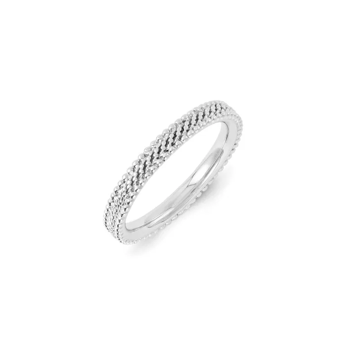 Stackable Expressions Rings Sterling Silver Stackable Expressions Rhodium Ring QSK1136 Stackable Expressions Rings Sterling Silver Stackable Expressions Rhodium Ring QSK1136