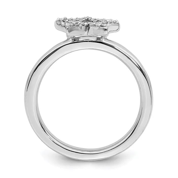 Stackable Expressions Sterling Silver Stackable Expressions Star Diamond Ring QSK337 Rings Stackable Expressions Sterling Silver Stackable Expressions Star Diamond Ring QSK337 Rings