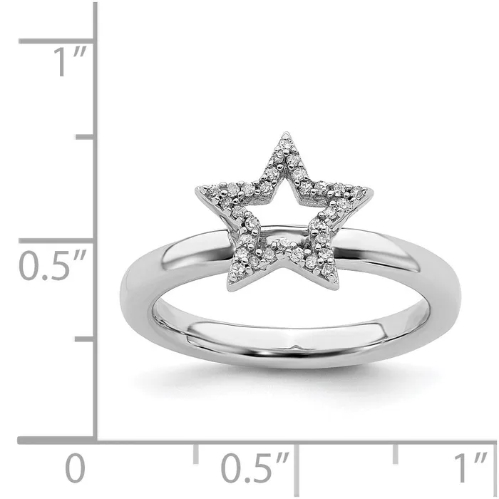 Stackable Expressions Sterling Silver Stackable Expressions Star Diamond Ring QSK337 Rings Stackable Expressions Sterling Silver Stackable Expressions Star Diamond Ring QSK337 Rings