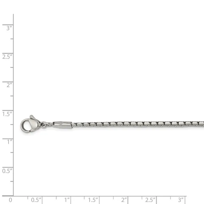 Stainless Steel 250mm Polished Fancy Box Chain Chisel Bracelets Stainless Steel 250mm Polished Fancy Box Chain Chisel Bracelets