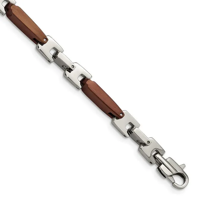 Stainless Steel Brown IPplated 825in Bracelet Chisel Bracelets