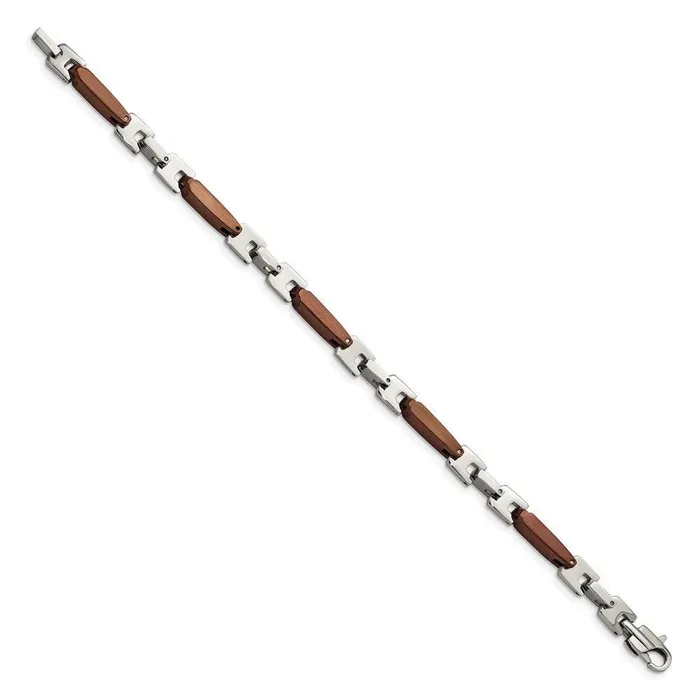 Stainless Steel Brown IPplated 825in Bracelet Chisel Bracelets Stainless Steel Brown IPplated 825in Bracelet Chisel Bracelets