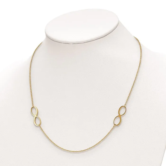 Stainless Steel Double Infinity Yellow IPplated Polished Necklace Chisel Necklaces Stainless Steel Double Infinity Yellow IPplated Polished Necklace Chisel Necklaces