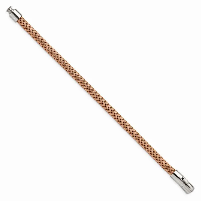 Stainless Steel Polished with Rose Wire 85in Bracelet Chisel Bracelets Stainless Steel Polished with Rose Wire 85in Bracelet Chisel Bracelets