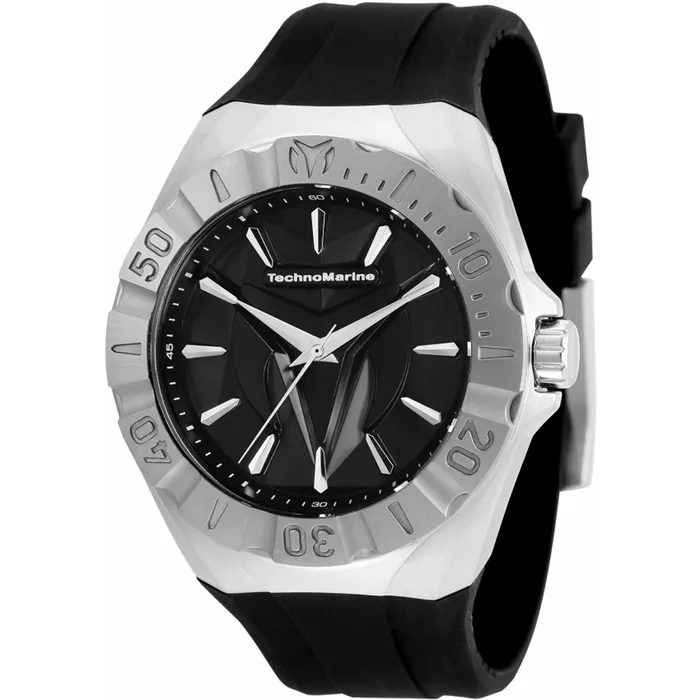 Technomarine Mens Quartz Watch Cruise Silver Case Black Rubber Strap TM120006 TechnoMarine Watches Technomarine Mens Quartz Watch Cruise Silver Case Black Rubber Strap TM120006 TechnoMarine Watches