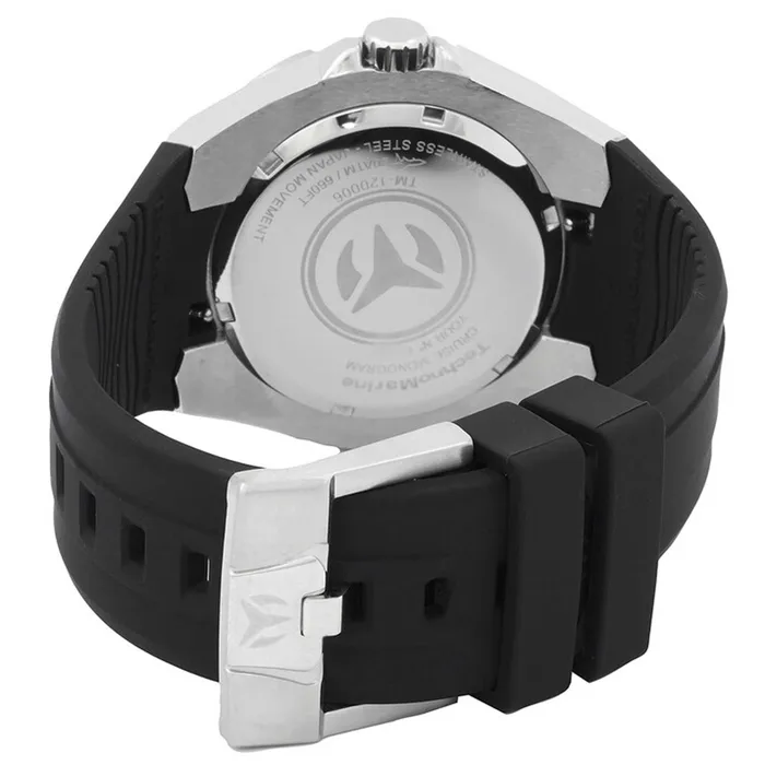 Technomarine Mens Quartz Watch Cruise Silver Case Black Rubber Strap TM120006 TechnoMarine Watches Technomarine Mens Quartz Watch Cruise Silver Case Black Rubber Strap TM120006 TechnoMarine Watches