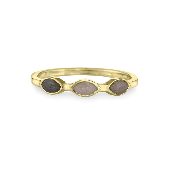 Three Setting Cremation Ring in 14K Yellow Gold closebymejewelry Rings