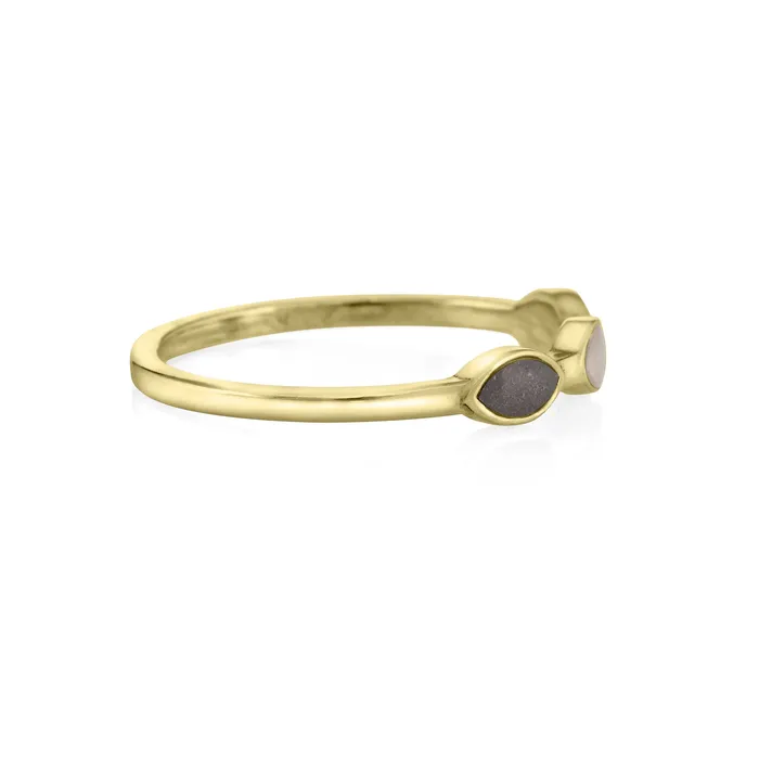 Three Setting Cremation Ring in 14K Yellow Gold closebymejewelry Rings