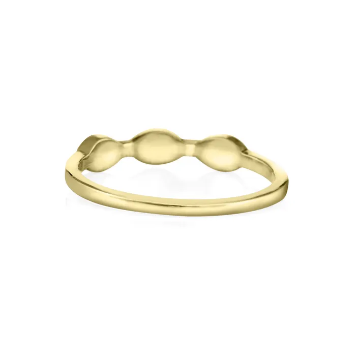 Three Setting Cremation Ring in 14K Yellow Gold closebymejewelry Rings