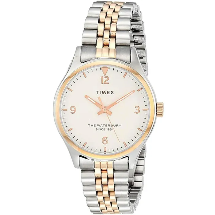 Timex Womens Quartz Watch Waterbury White Dial Two Tone Bracelet TW2T49200VQ Timex Bracelets Timex Womens Quartz Watch Waterbury White Dial Two Tone Bracelet TW2T49200VQ Timex Bracelets