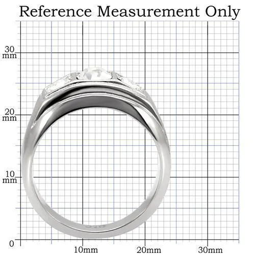 TK119 High polished no plating Stainless Steel Ring with Top Grade Crystal in Clear Alamode Rings