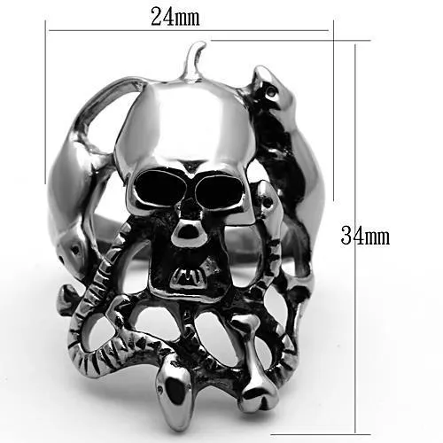 TK1315 High polished no plating Stainless Steel Ring with Epoxy in Jet Alamode Rings