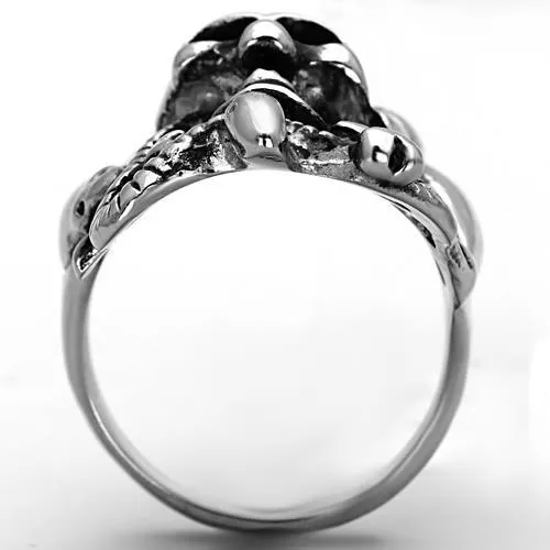 TK1315 High polished no plating Stainless Steel Ring with Epoxy in Jet Alamode Rings